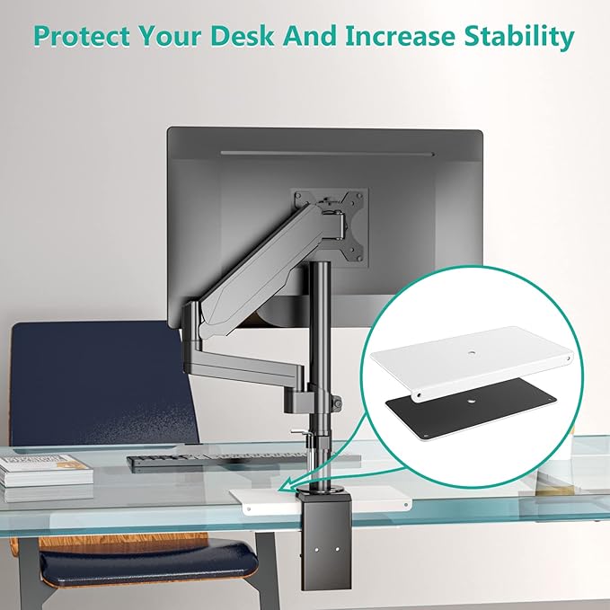 WALI Computer Monitor Arm Clamp, C Bracket Clamp, Steel Reinforcement, for Most Monitor Mount Stand Grommet C Clamp Installation (CGRP-W), White