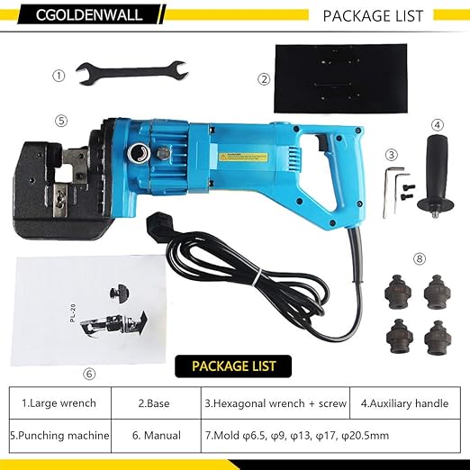 CGOLDENWALL 1200W Hydraulic Hole Punch Electric Hydraulic Hole Punching Tool Hole Digger for Steel Plate Iron Plate Aluminum Plate CE&ROHS Certificate 110V