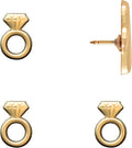 Engagement Ring Push Pins - Gold Diamond Ring Map Pins for Cork Boards, Maps, or Lapel Use - Designed in USA - Set of 4