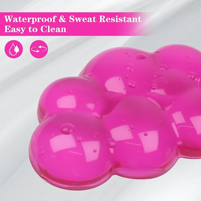 Gel Cloud Mouse Wrist Rest, Cute Wrist Support and Arm Support for Mouse Rest Typing Pain Relief，Suitable for Office/Computer/Laptop/Gaming (Transparent Red)