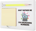 Funny Accountant Desk Gift, Cute Don’t Bother Me I’m Crunching Numbers Cat Sign for Finance Décor, CPA Bookkeeper Tax Preparer Auditor Coworker, Retirement Promotion Note Pad Holders KBB11