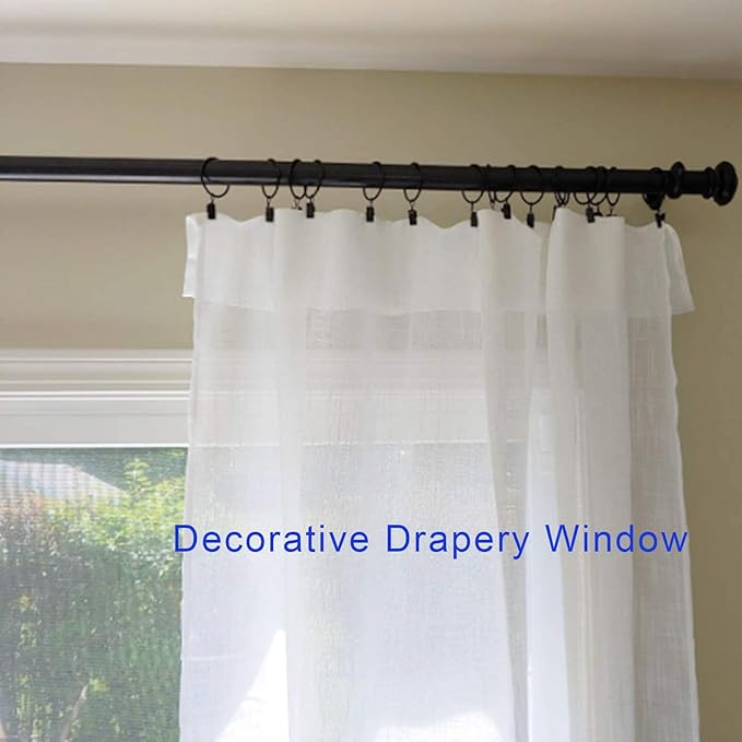 LLPJS 40 Pack Curtain Rings with Clips, Curtain Clip Rings Hooks, Bow Hanger Clips for Hanging Drapery Drapes Bows, Ring 1.26 inch Interior Diameter, Fits up to 1" Rod, Black