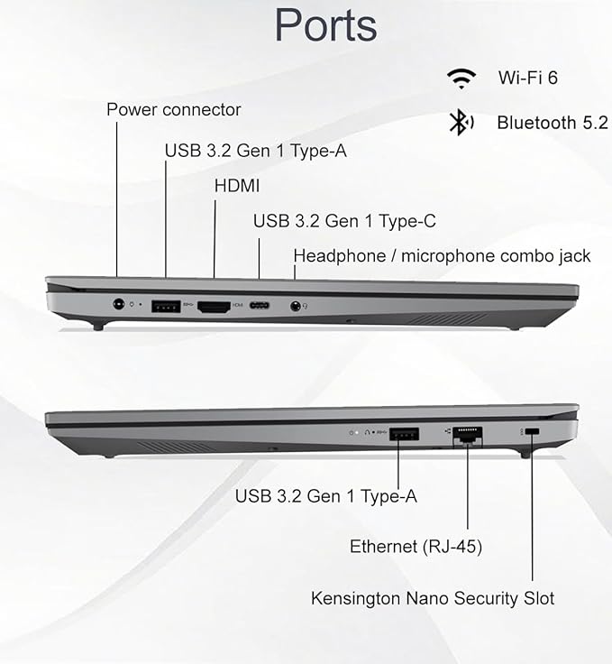 Lenovo Laptop V15 for Business and Student (15.6" FHD Anti-Glare, AMD Ryzen 5 7520U (> Intel i5-1235U), 16GB DDR5 RAM, 1TB SSD), Numeric Keypad, Webcam w/Shutter, Ethernet, Wi-Fi 6, HDMI, Win 11 Pro
