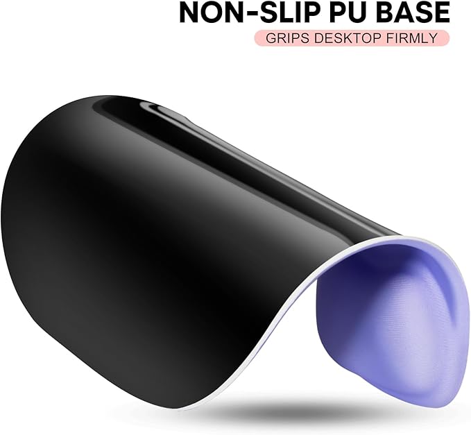 JIKIOU Mouse Pad, 2 Pack Ergonomic Mouse Pads with Comfortable Gel Wrist Rest Support and Smooth Cloth, Non-Slip PU Base for Easy Typing Pain Relief Durable and Easy to Clean Small Purple