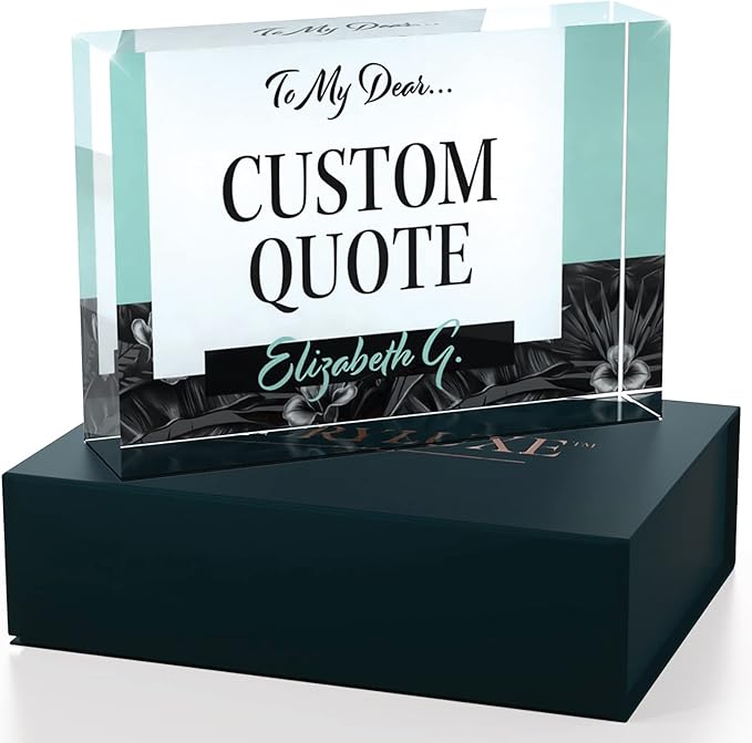Custom Acrylic Sign Personalized, Custom Desk Name Plate, 18 Styles, (5"x7"), With Gift Box, USA Made by Acryluxe. (Holman)
