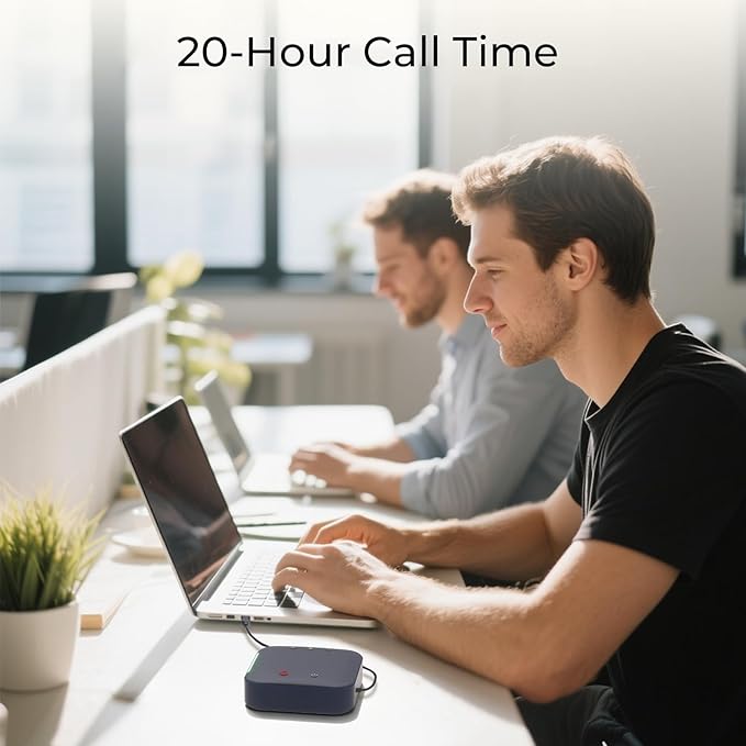 COOLPO Conference Speaker and Microphone, Protable USB C & Bluetooth Speakerphone for Computer, Laptop Speakers with mic, 360° Voice Pickup, AI Noise Reduction, 24H Call Time, Online Meetings