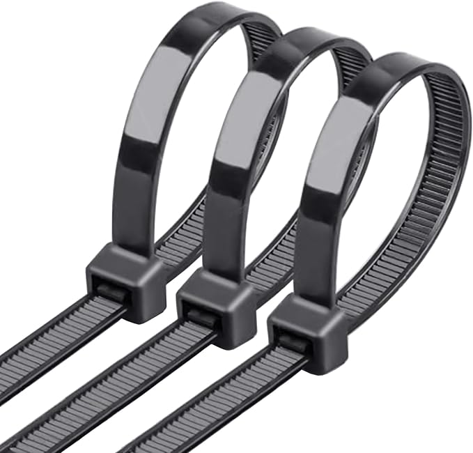 Heavy Duty Cable Ties 26 Inch 50 Pack, UV Resistant Outdoor Zip Ties with 250 lbs Tensile Strength, Self-Locking Black Nylon Ties for Indoor