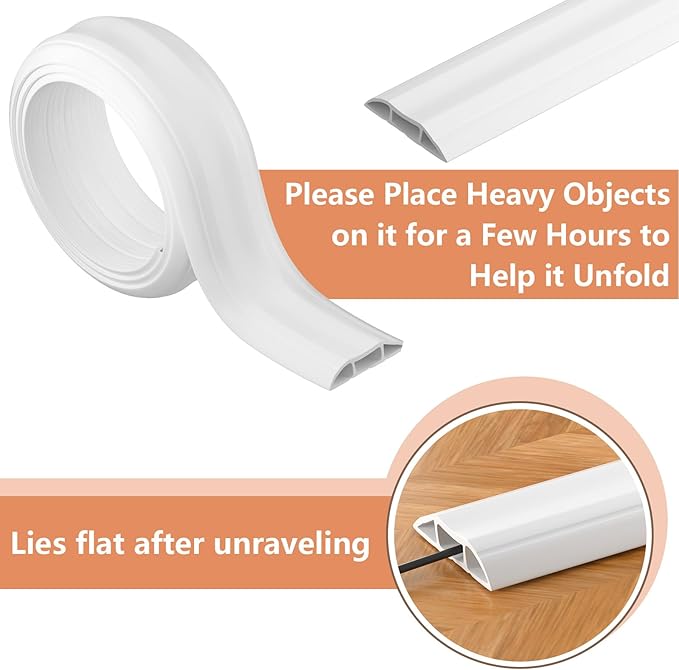 AGPTEK Heavy Duty Floor Cable Cover Cable Protector, 6.5 Ft Floor Cord Protector 3 Channels Floor Cord Cover (Mid Channel 0.93") Contains Cords, Cables and Wires, Good for Office, Home, or Outdoor