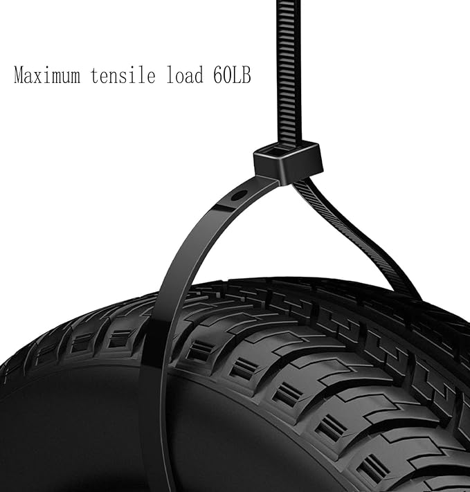 Zip ties 16 inch black Cable ties 100 pcs/Pack outdoor use wire ties with 60 Pounds tensile