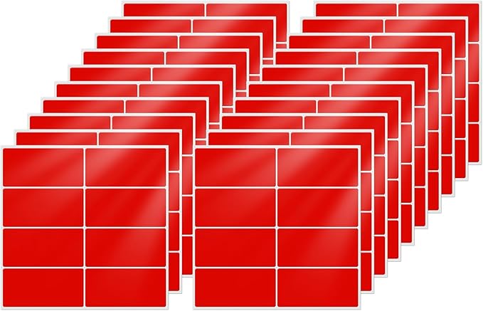 FINDAT Color Coding Stickers Rectangle 1.57×0.75 Inch Vinyl Red Sticker Removable Waterproof Writable File Folder Moving Labels for Boxes Home Office Marking 160 PCS