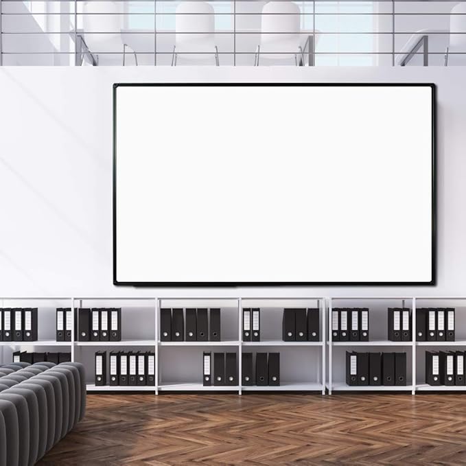 JILoffice Large Magnetic White Board, Dry Erase Board 72 x 40 Inch, Black Aluminum Frame with Detachable Marker Tray, Wall Mounted Board for Office Home and School