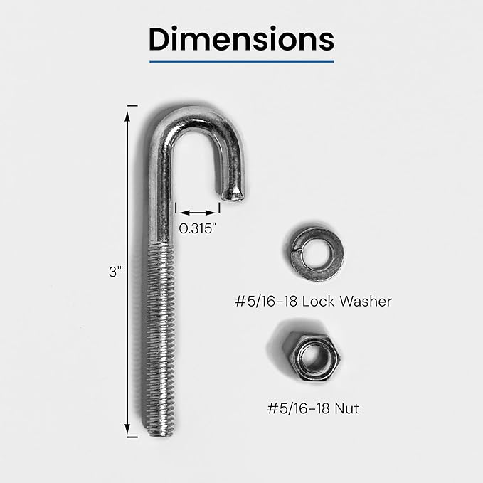 ICC Cable Runway J-Bolt Kit – 2-Pack | Steel, Black Powder Coat, Fastens Runway Sections