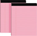 2pcs Legal Pads 8.5 x 11,Notepads 8.5 x 11 Inch, 30 Sheets/Pack, Pink Note Pads Clear Print Writing Pads of Paper, Perforate Wide Ruled Lined with Sturdy Back for Office, Business & School Supplies