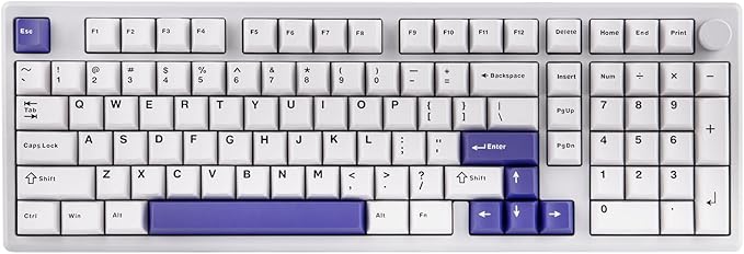 EPOMAKER Galaxy100 QMK/VIA Wireless Gaming Keyboard, Aluminum Shell, BT/2.4Ghz/USB-C, Pre-Lubed Hot-Swappable Linear Switches, NKRO, RGB Backlit (White Purple, Marble White Switch)