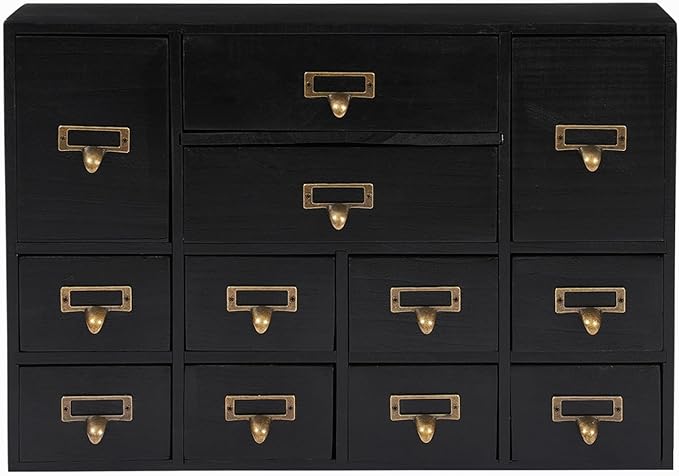 Vintage 12-Drawer Storage Cabinet – Multipurpose Desktop Organizer for Office, Craft & Home
