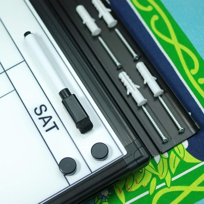 Lockways 36" x 24" Magnetic Dry Erase Calendar Whiteboard - Ultra-Slim Black Aluminum Frame Wall Mount Board for Office, Home & Classroom