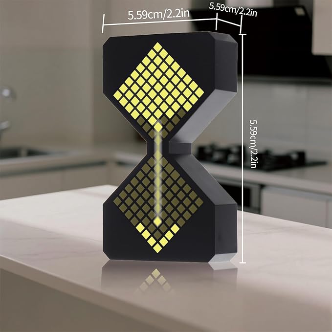 LED Digital Electronic Hourglass Gravity Induction Timer, 1 to 30 Minutes Free Adjustment,DIY Digital Timer, Suitable for Kitchen, Room, Classroom, Office (Yellow)