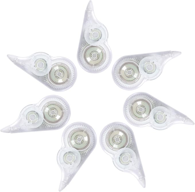 Unjoo White Correction Tape, Fast Clean and Easy to Use Tear-Resistant Tape, For school Supplies, Office (12pack, 5M/196, Tape Width 0.2in)