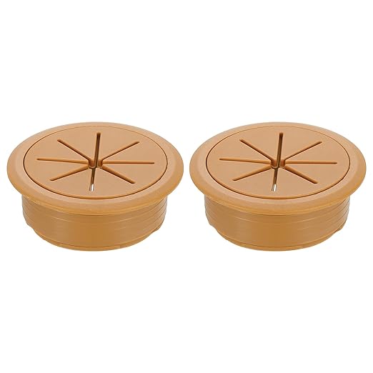 uxcell 2 Pcs Desk Grommet, 1.97 inch 50mm Desk Cable Hole Cover Wire Hole Insert for Home Office Table Cabinet Cord Organizer, Brown