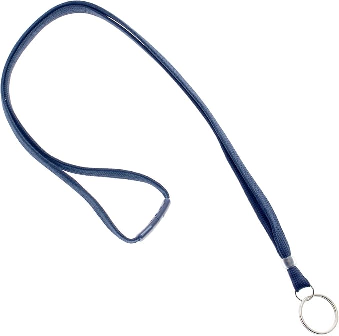 Specialist ID Bulk 25 Pack - Heavy Duty Breakaway Lanyards for Keys and ID Badges with Key Chain Split Ring - Break-Away Clasp and Keychain Keyring/Badge Holder Attachment (Dark Navy Blue)…