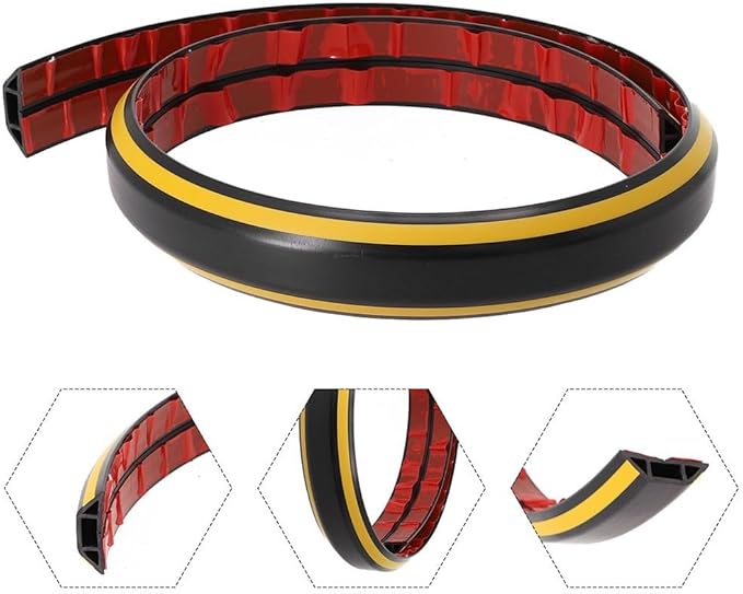 1M Floor Cable Protector Rubber Cover for Safe Movement in Offices, Gyms, and Homes (yellow-gray)