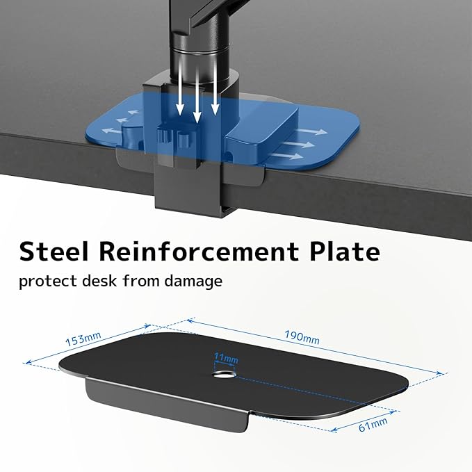 17-57 Inch Ultrawide Monitor Arm, up to 59.4 lbs, Heavy Duty Monitor Arm for Flat/Curved Display and TV, Steel Reinforcement Plate Included, VESA 75x75 to 200x200, PUTORSEN