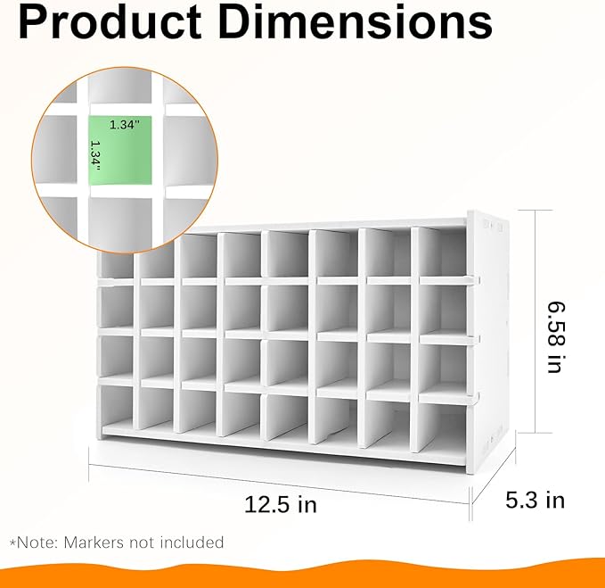 Marker Storage Organizer, Marker Holder for 128 Markers, Art Markers, Watercolor Brushes, Colored Pencils Organizer Holder for Desk