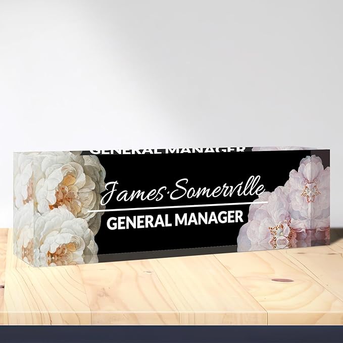 Desk Name Plate Personalized, Custom Name Plate for Desk, Acrylic Desktop Accessories, Office Gift & Decor for Women Men, Teacher Nurse Boss Employee Appreciation Gifts