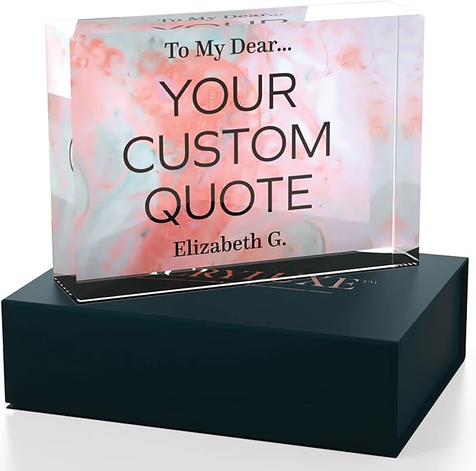 Personalized Gifts, Custom Quote Block Letter Board,Crystal-Clear Acrylic With Gift Box,17 Styles, Holiday and Christmas Gift for Mom, Dad, Girlfriend, Him or Her, Husband, Wife (5"x7, Stella)