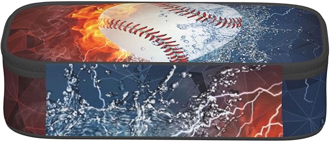 Baseball Pencil Case Sports Pencil Box for Boys Men, Large Capacity Durable Pencil Pouch Storage Pen Bag Stationary Case with Double Zippers