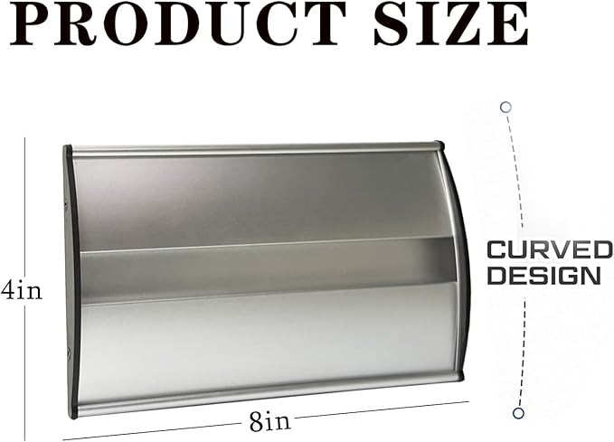 2 Pcs Aluminum Office Name Plate Holder for Door Wall Mount 8'' x 4'' Business Sign Holder Office Door Sign Sturdy Curved with Adhesive Tape and Plastic Film Included, Paper Inserts NOT Included