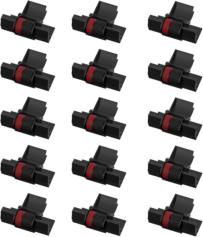 Compatible Ribbon Replacement for Casio hr-100tm Calculator Ink Ribbon Compatible with Casio HR-100TM HR-150TM HR-170RC Canon P23-dhv CP13 Sharp EL-1801V, Individually Sealed, B/R (15-Pack)