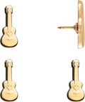 Guitar Push Pins - Gold Guitar Map Pins for Cork Boards, Maps, or Lapel Use - Designed in USA - Set of 4