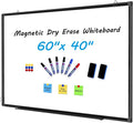 H-Qprobd 60"x40" White Board for Wall Large Magnetic Dry Erase Board with Black Aluminum Frame, Presentation Whiteboard Suitable for Home, Office, Classroom & Kitchen
