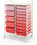 ARLIME 15-Drawer Storage Cart, 15 Drawer Trolley, Rolling Organizer Cart, Scrapbook Paper Organizer, Suitable for Office and School, Rolling Office Storage Tools