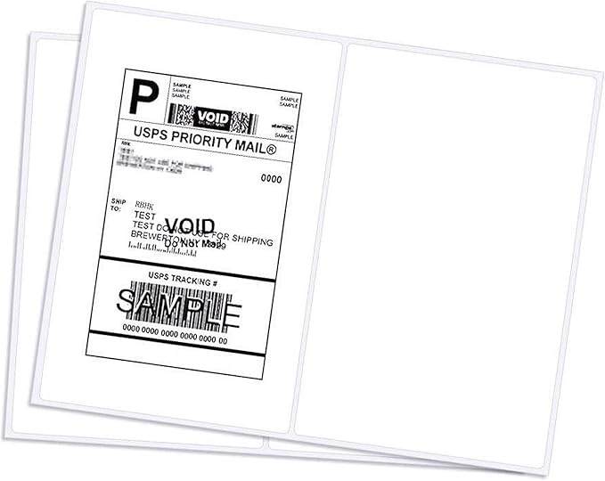 RyhamPaper Shipping Labels with Round Corner, 8.5 x 5.5 Inches Half Sheet Self Adhesive Shipping Address Labels for Laser and Inkjet Printer (2000 Labels)