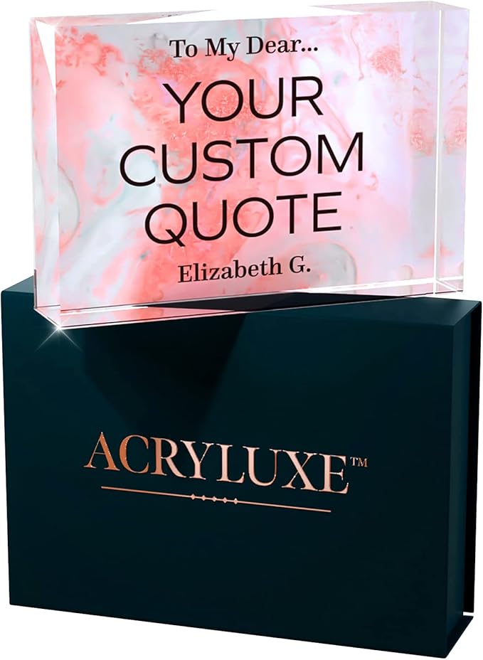 Personalized Gifts, Custom Quote Block Letter Board,Crystal-Clear Acrylic with Gift Box,17 Styles, Holiday and Christmas Gift for Mom, Dad, Girlfriend, Him or Her, Husband, Wife (4"x6", Stella)