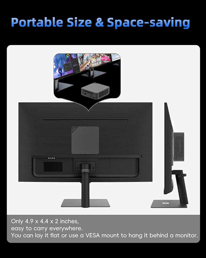 QAZIPO Mini PC, AMD Ryzen 5 3500U (Beats N150/3300U/3200U), 16GB RAM 512GB SSD, Windows 11 Desktop Computers Home Office Business Students, USB-C, Triple 4K Display, HDMI, DP, WiFi, BT