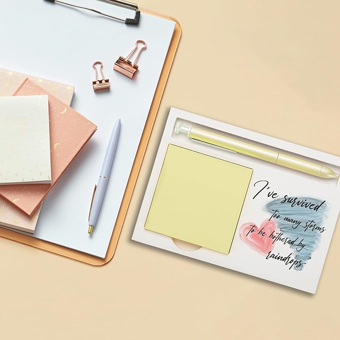 I've Survived Too Many Storms Self Love Motivational Encouragement Gift for Women Men, Friend, Employee, Coworker, Self-Stick Note Pad Holders ZBA6
