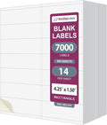 NextDayLabels 4.25x1.5 Inch Rectangle Stickers White Blank Labels for Laser Inkjet Printer - 14 Per Sheet Self-Adhesive Unique Size Label Made in USA - 7,000 Labels