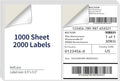 NefLaca 8.5" x 5.5" Half Page Self Adhesive Shipping Label, Compatible Laser & Inkjet Printers, White, 2 Labels Per Sheet(1000 Sheet Total 2000 Labels)