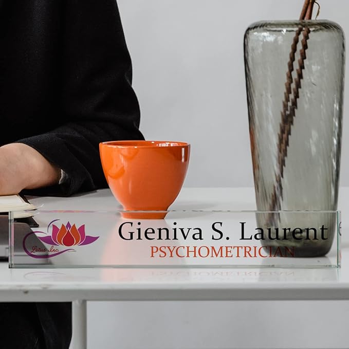 PlaqueMaker Personalized Name Plates for Desks, Custom-Engraved or Color Printed Inlcude a Logo, Office Decor (Jade) (12 x 2 with Color Printing)