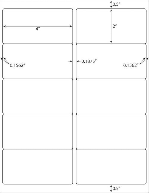 10 Up - Address Labels - 2" x 4" - 10000 Labels