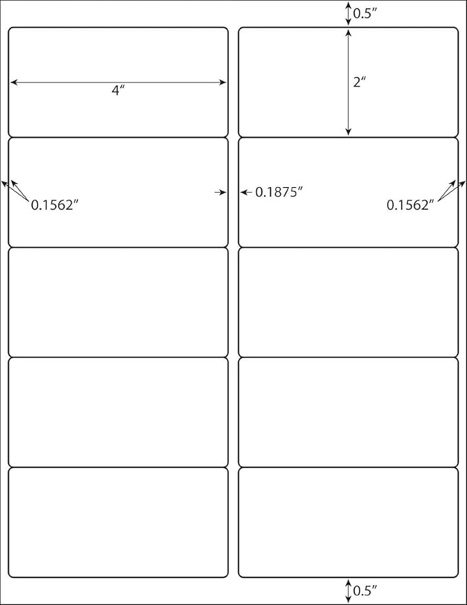 10 Up - Shipping Address Labels - 2" x 4" - 20000 Labels