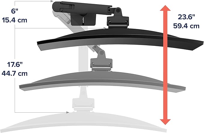 Ergotron – HX HD Premium Heavy Duty Gaming Monitor Arm, Single Monitor Desk Mount – for 1000R Curved Ultrawide Monitors Up to 49 Inches, 28 to 42 lbs, VESA 75x75mm or 100x100mm – HD Pivot, Matte Black