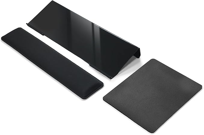 Computer Keyboard Wrist Rest Bracket, Memory Foam Keyboard Wrist Rest Set, Non-Slip Silicone Base, pergonomic and Convenient Typing, ain Relief,Suitable for Office, Work, Gaming (Black)