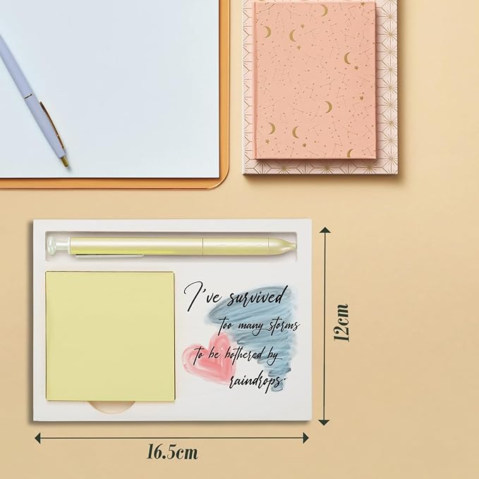 I've Survived Too Many Storms Self Love Motivational Encouragement Gift for Women Men, Friend, Employee, Coworker, Self-Stick Note Pad Holders ZBA6