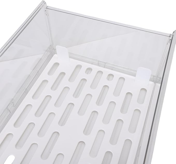 Stackable Storage Drawers, Closet Organizers Storage Box Closet Box PET Stackable Clear Shelf Organizer Drawer Bin for Kitchen Cabinets Pantry Makeup Organ