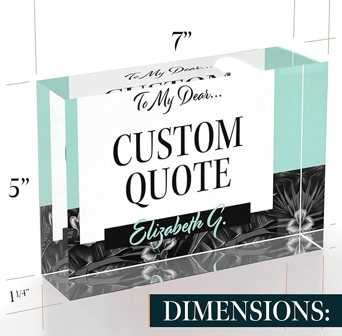 Custom Acrylic Sign Personalized, Custom Desk Name Plate, 18 Styles, (5"x7"), With Gift Box, USA Made by Acryluxe. (Holman)