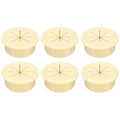 uxcell 6 Pcs Desk Grommet, 2.09 inch 53mm Desk Cable Hole Cover Wire Hole Insert for Home Office Table Cabinet Cord Organizer, Beige